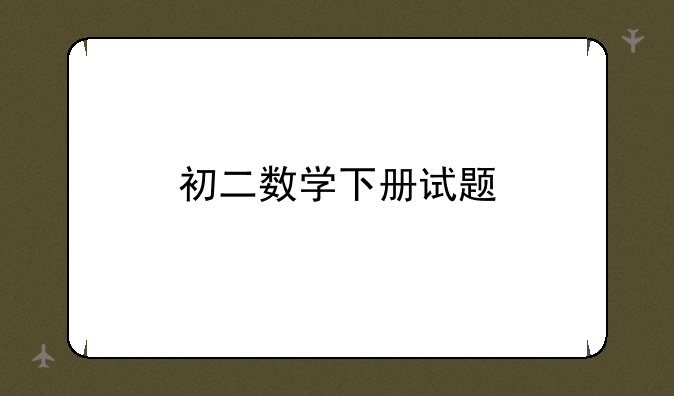 初二数学下册试题