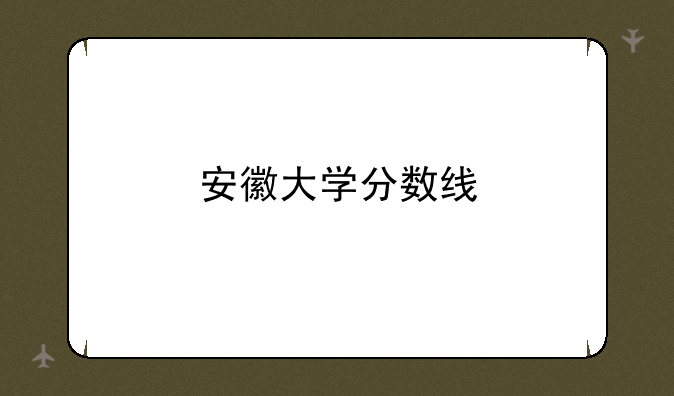 安徽大学分数线