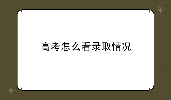 高考怎么看录取情况