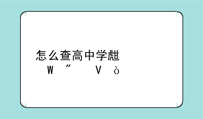 怎么查高中学生考试分数？